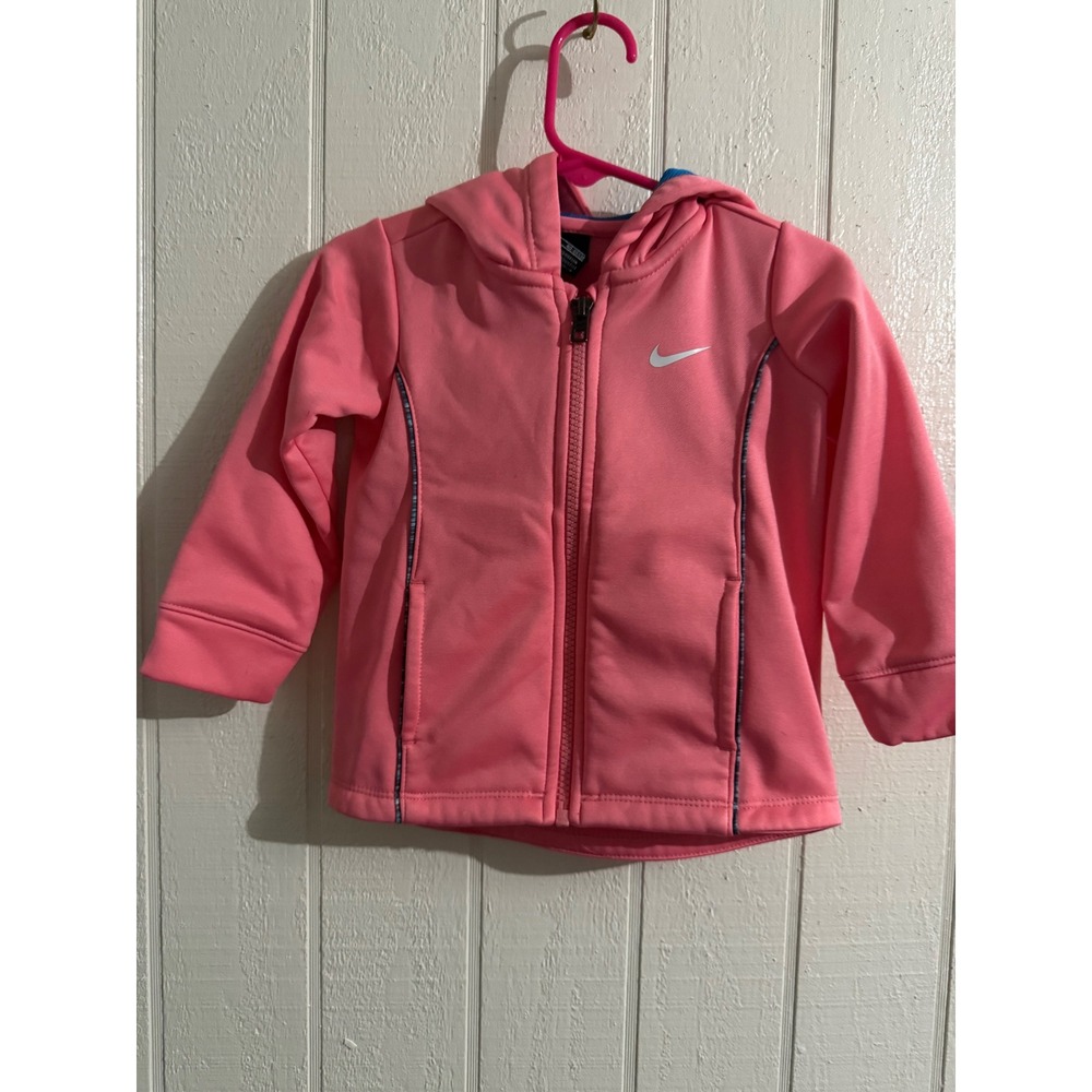 Nike Dri-FIT Pink Full Zip Hoodie Toddler Girls 18M Active Jacket